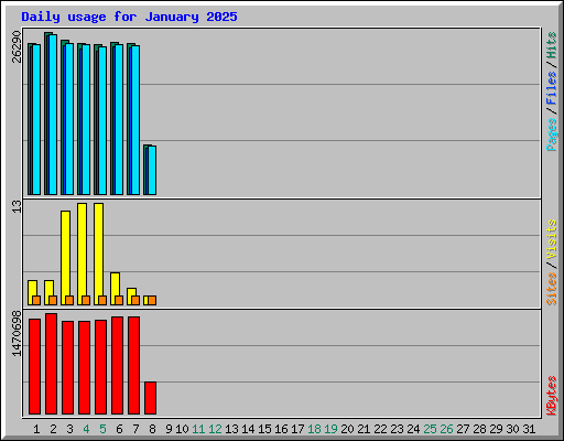 Daily usage for January 2025